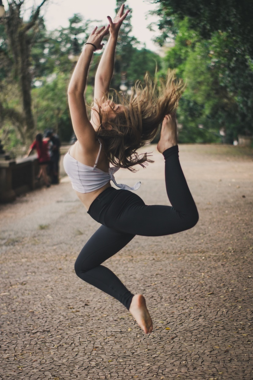 Woman dancing outside