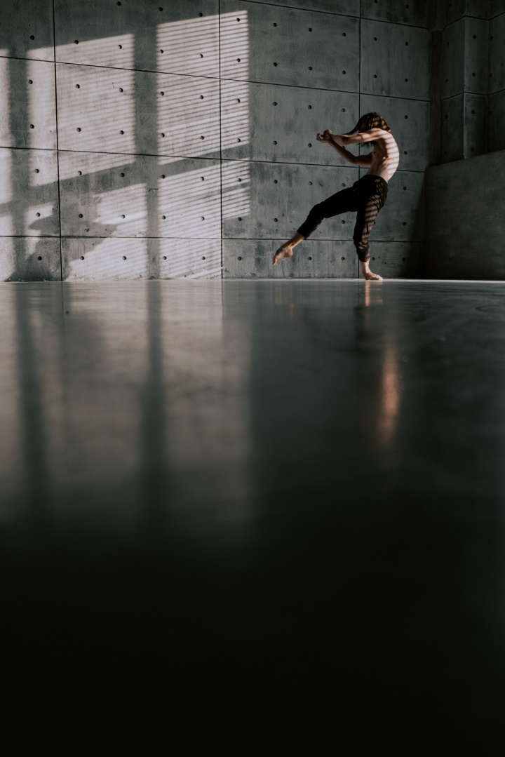 Man dancing inside a room