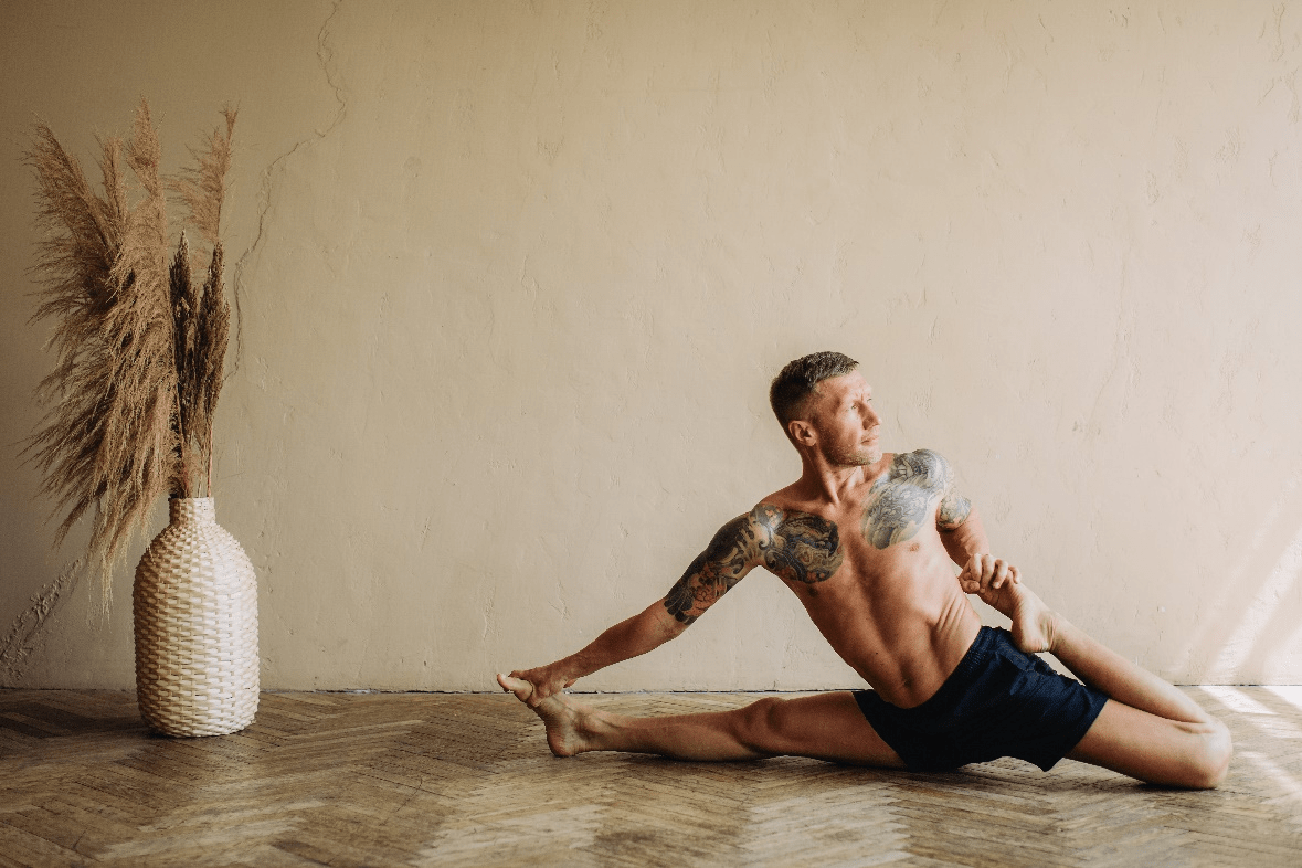 A man doing yoga