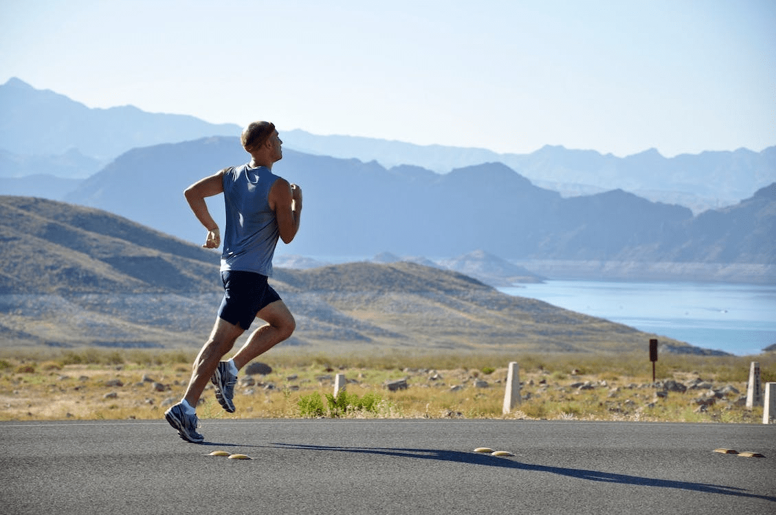 A person going for a jog.